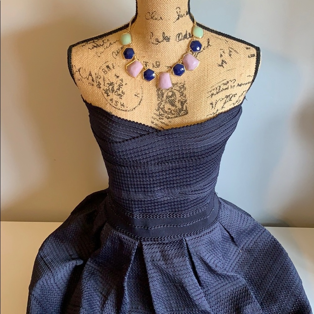 Navy fit and flare dress